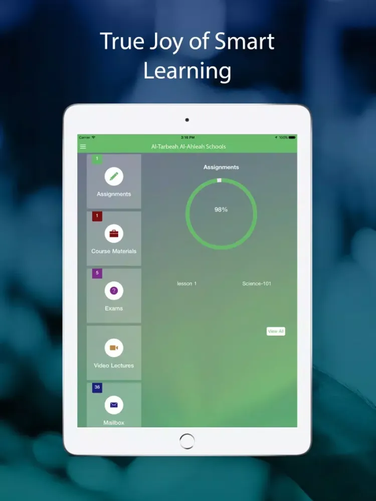 Tangkapan layar Al-Tarbeah Al-Ahleah Schools iPad 