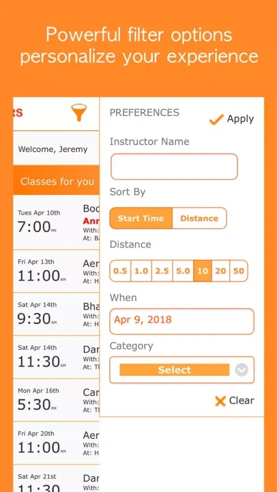 Class Hoppers Fitness Classes Screenshots