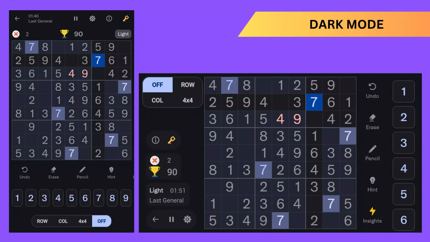 Classic Mobile Sudoku Game Screenshots