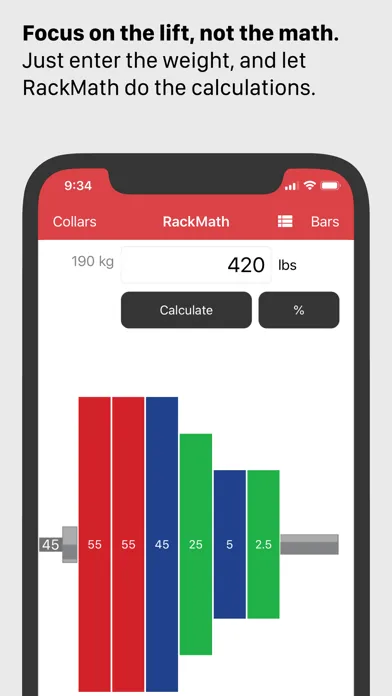 Tangkapan skrin RackMath Barbell Calculator
