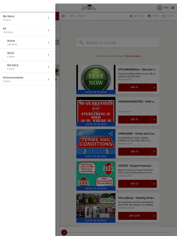 Clayton Auctions iPad  Screenshots