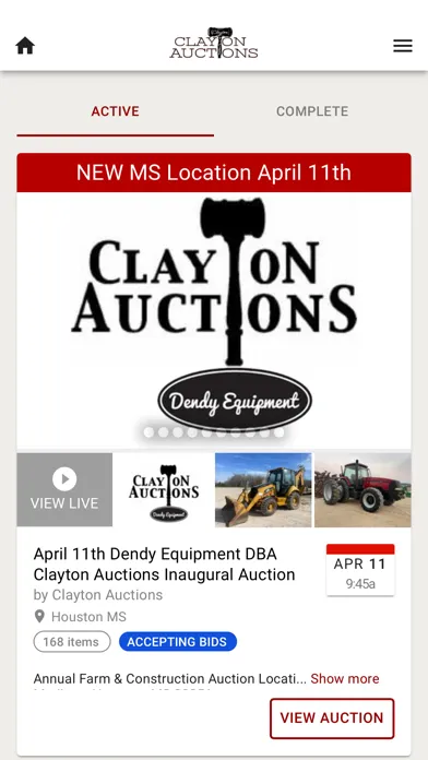 Clayton Auctions Screenshots