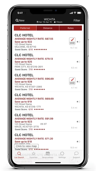 Captures d'écran de CLC Lodging Hotel Locator