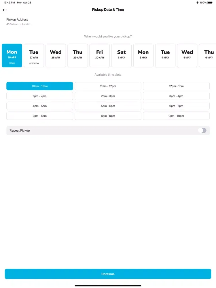 Screenshot di The Doorstep Laundry&DryClean iPad 