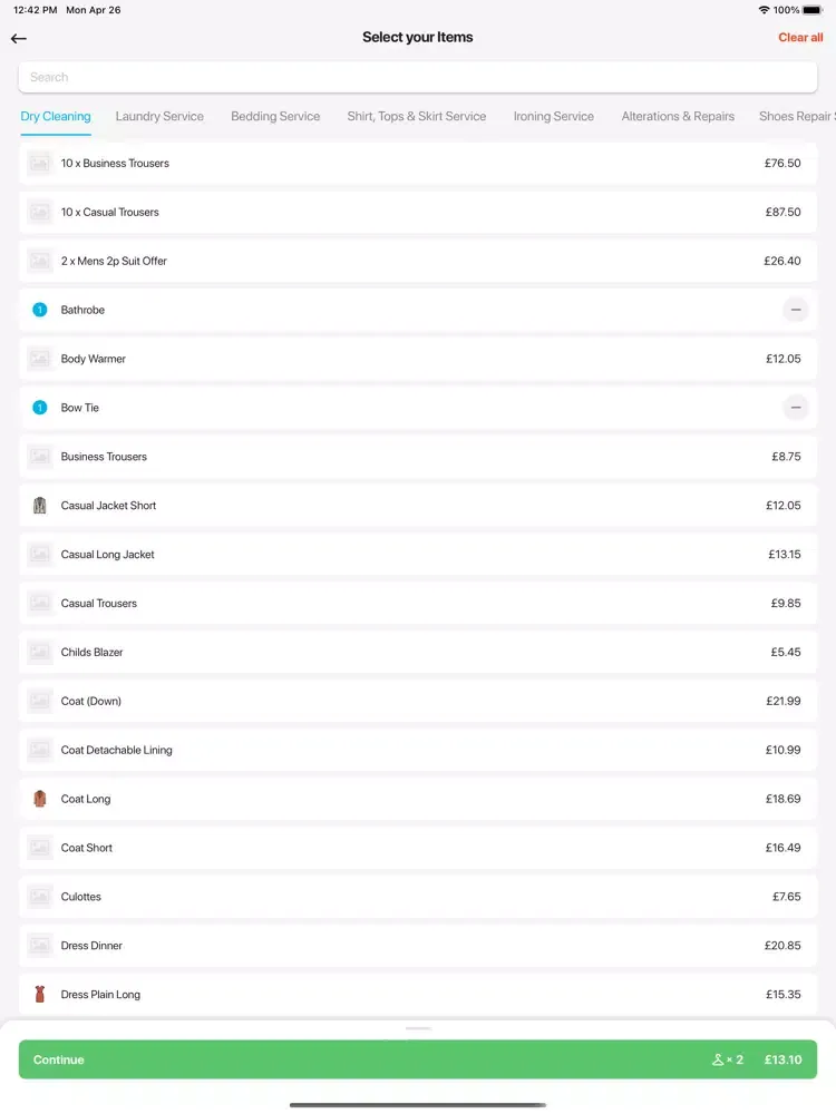 Screenshot di The Doorstep Laundry&DryClean iPad 