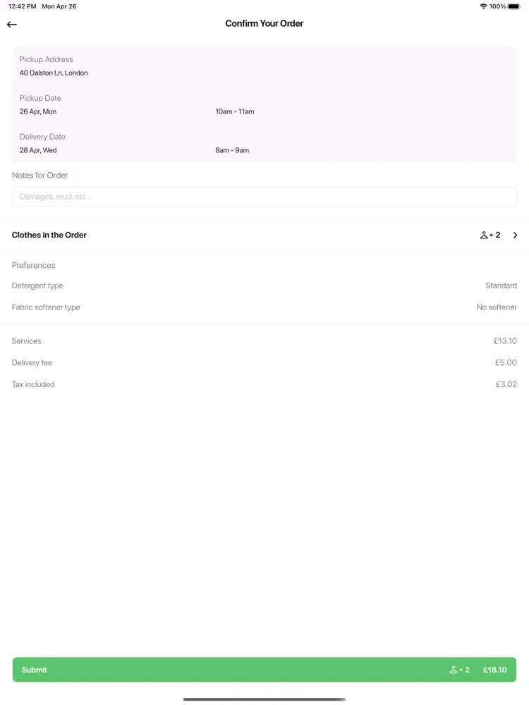 Screenshot di The Doorstep Laundry&DryClean iPad 