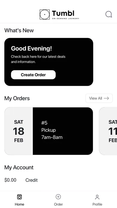Tumbl : On-Demand Laundry Screenshots