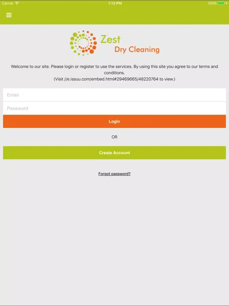 Zest Dry Cleaning iPad  スクリーンショット