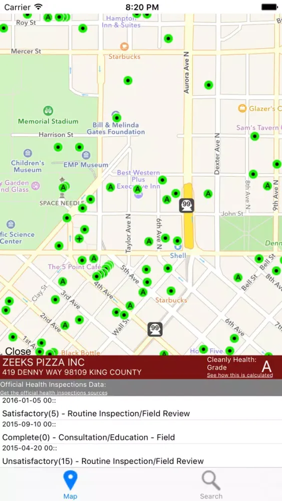 Capturas de tela do Cleanly Seattle/King County-Restaurant Inspections