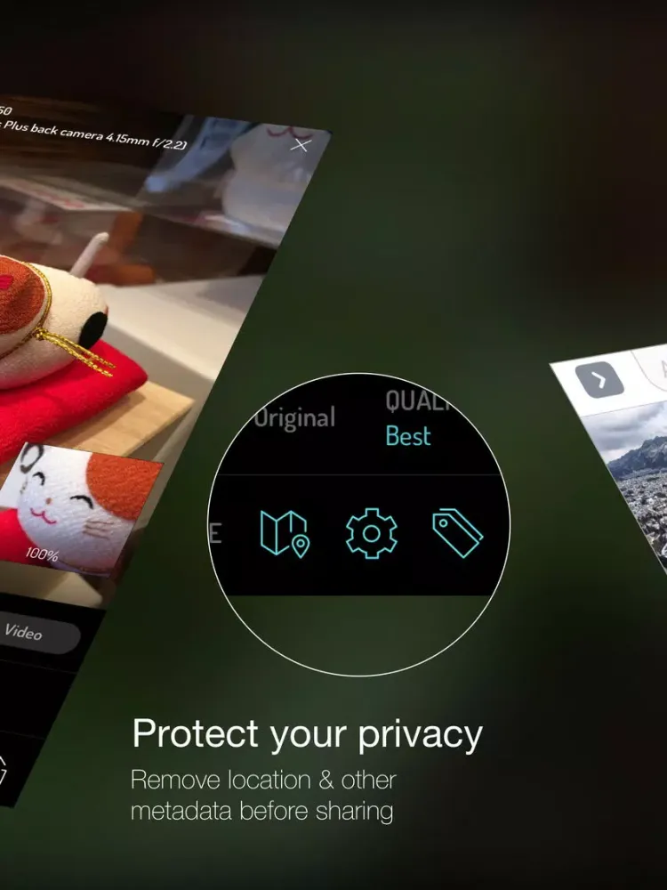 Zrzuty ekranu pico - compress photos, view EXIF, protect privacy iPad 