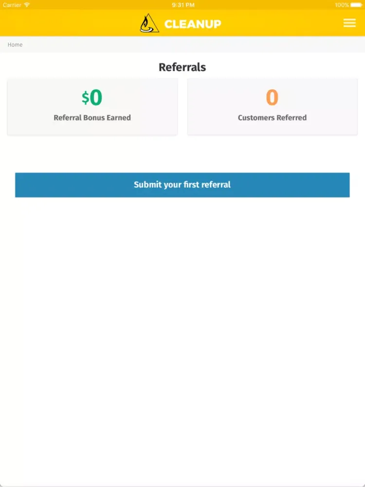 Cleanup Services Referrals iPad  Screenshots