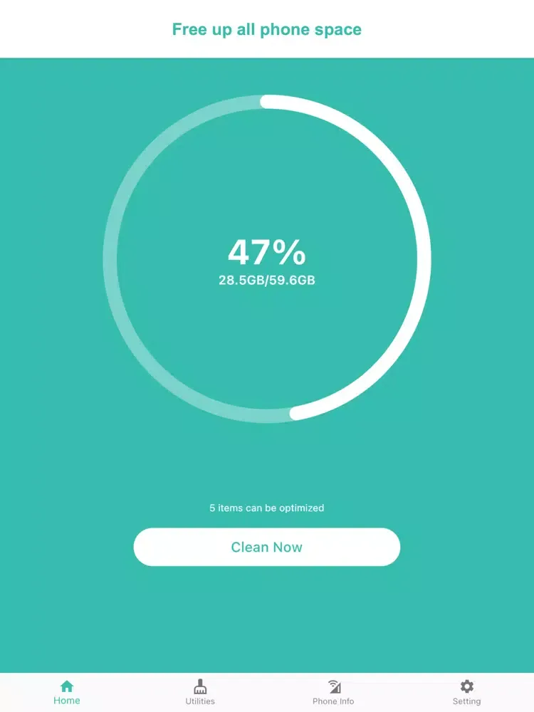 Tangkapan layar Super Clean-Clean Storage iPad 