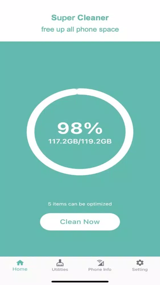 ภาพหน้าจอของ Super Clean-Clean Storage