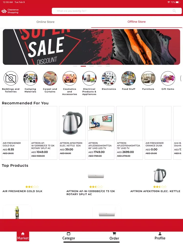 Ảnh chụp màn hình của Clearance Shop iPad 