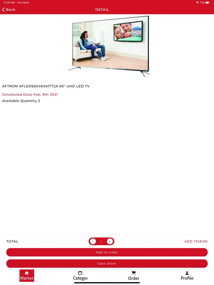Ảnh chụp màn hình của Clearance Shop iPad 