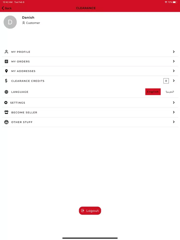 Ảnh chụp màn hình của Clearance Shop iPad 