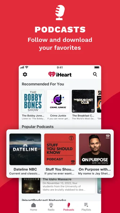 Скриншоты iHeart: Radio, Podcasts, Music