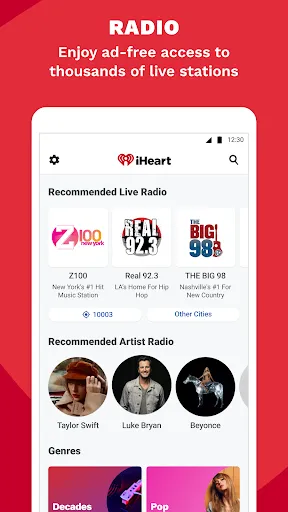 Zrzuty ekranu iHeart: Music, Radio, Podcasts