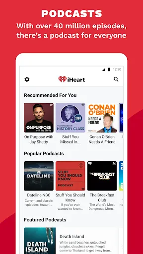 Zrzuty ekranu iHeart: Music, Radio, Podcasts