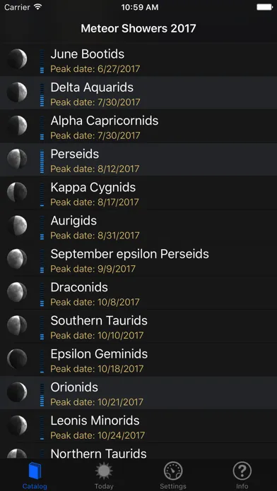 Screenshot di Meteor Shower Guide