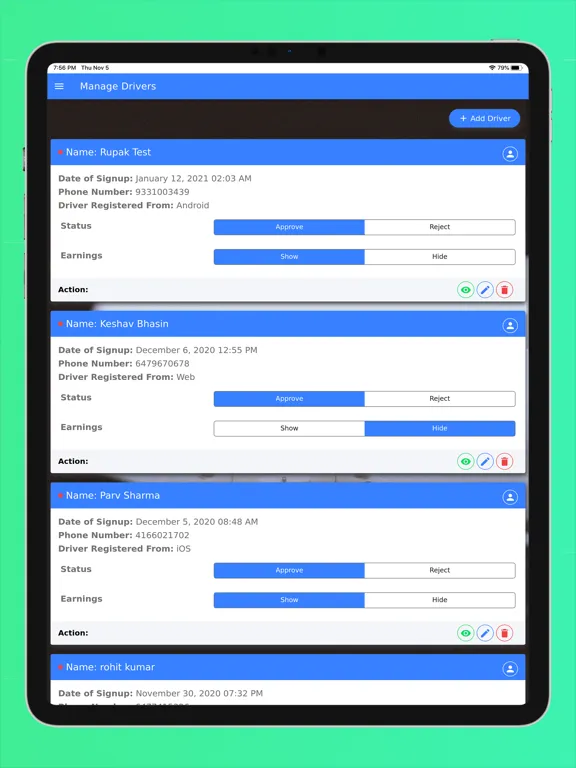 Screenshot di Clearly Express Dispatcher iPad 