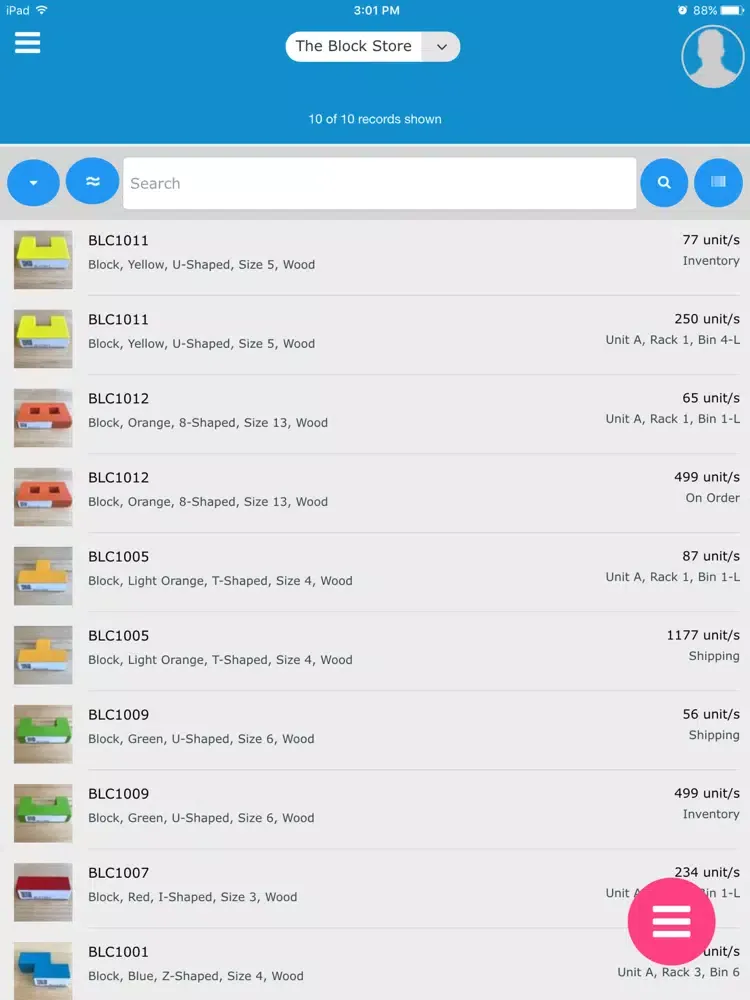 Capturas de tela do Clearly Inventory App iPad 