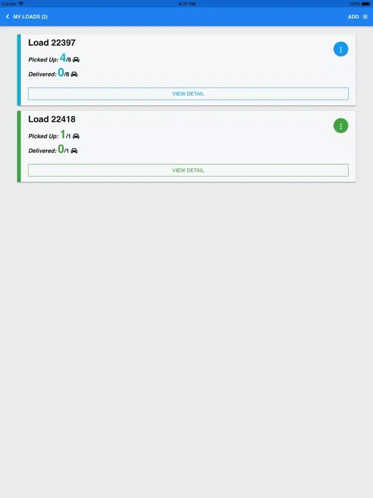 Tangkapan skrin SEC Auto Logistics EPOD iPad 