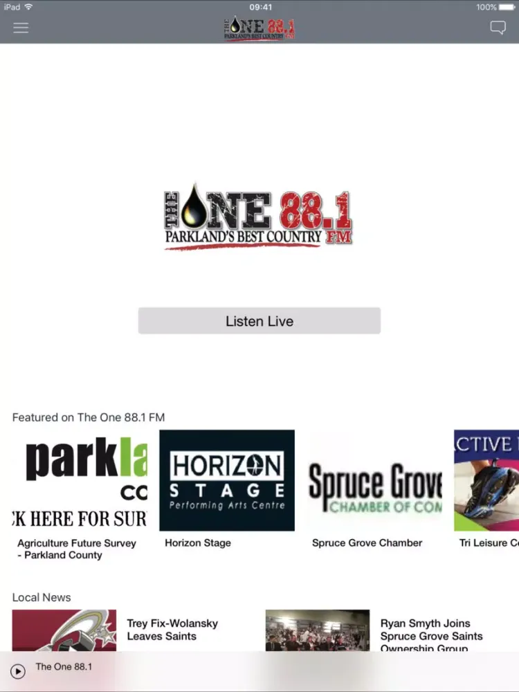 The One 88.1 iPad  스크린샷