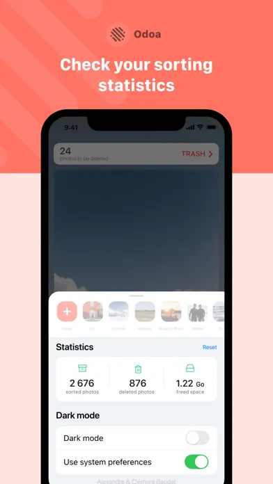 Tangkapan layar Odoa: Swipe & Clean Photos