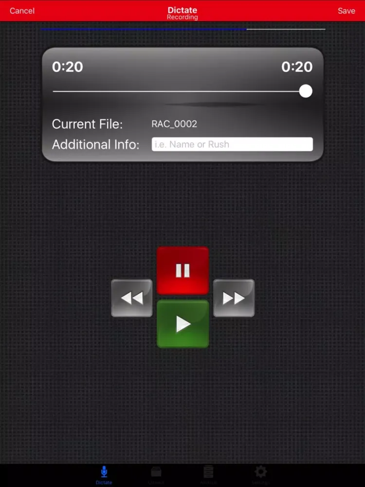 Tangkapan layar uDictate: Medical Legal Doctors Lawyers Dictation! iPad 