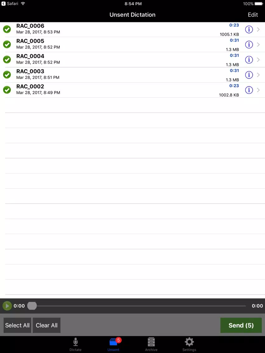 Ảnh chụp màn hình của uDictate: Medical Legal Doctors Lawyers Dictation! iPad 