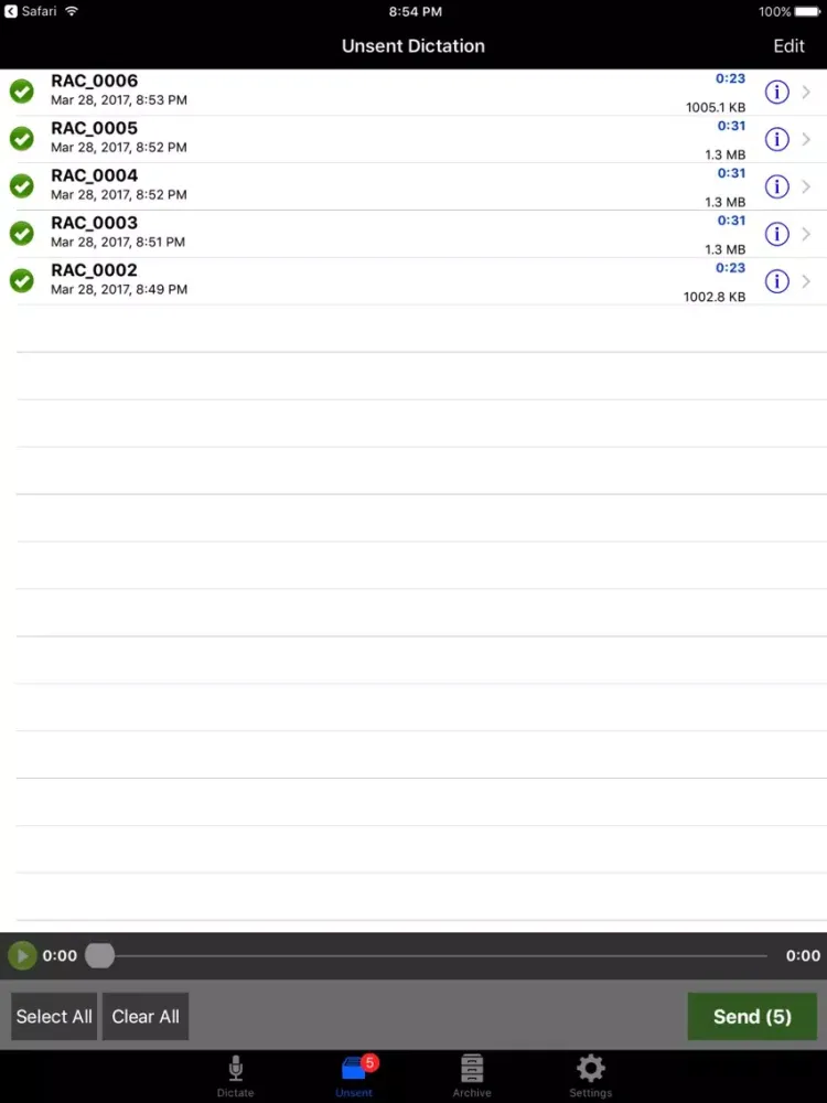 Tangkapan layar uDictate: Medical Legal Doctors Lawyers Dictation! iPad 