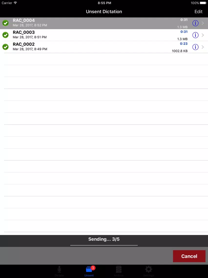 Ảnh chụp màn hình của uDictate: Medical Legal Doctors Lawyers Dictation! iPad 