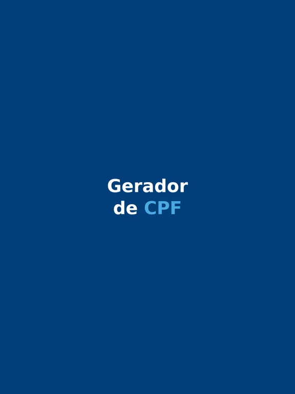 Gerador de CPF aleatório iPad 应用截图