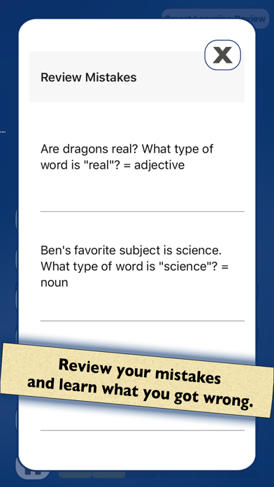 Capturas de tela do Word Types | English Grammar