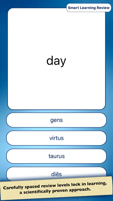 Tangkapan layar Latin Vocabulary Quiz