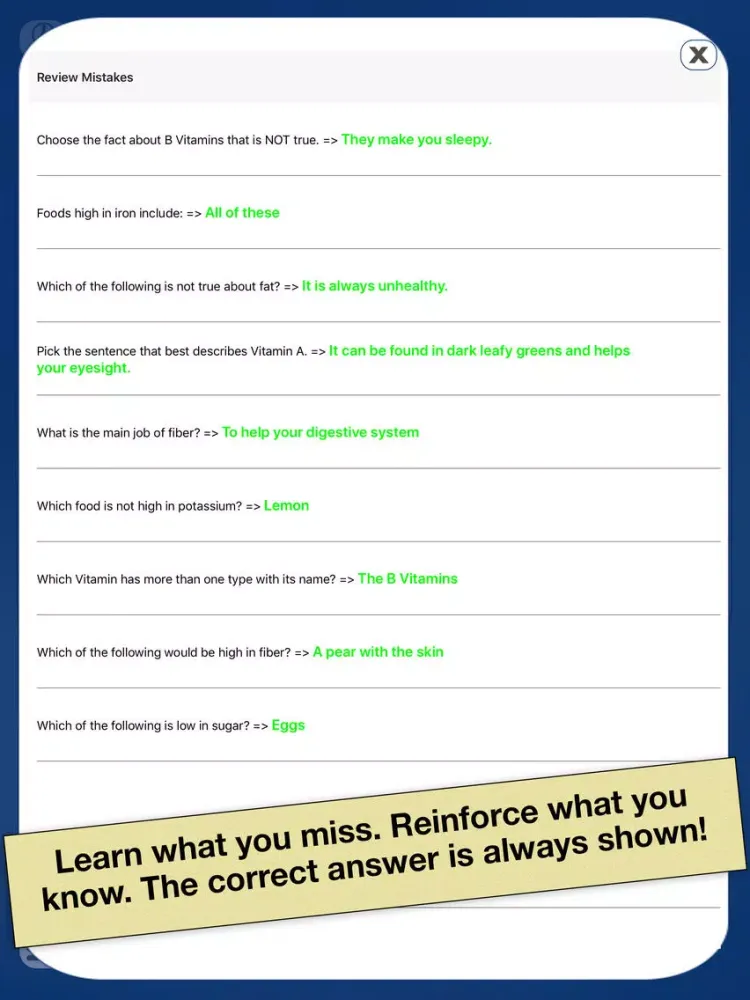 Healthy Habits Quiz iPad 應用截圖