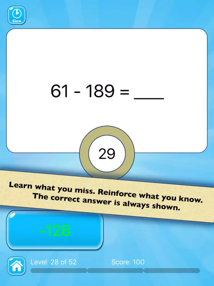 Mental Math Test — Addition and Subtraction iPad  스크린샷