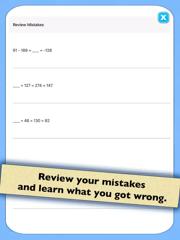 Mental Math Test — Addition and Subtraction iPad  스크린샷
