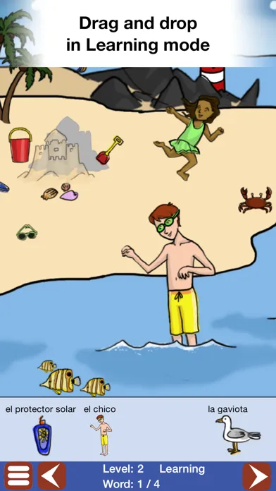 Tangkapan skrin Spanish for Kids: a Learning Story Adventure