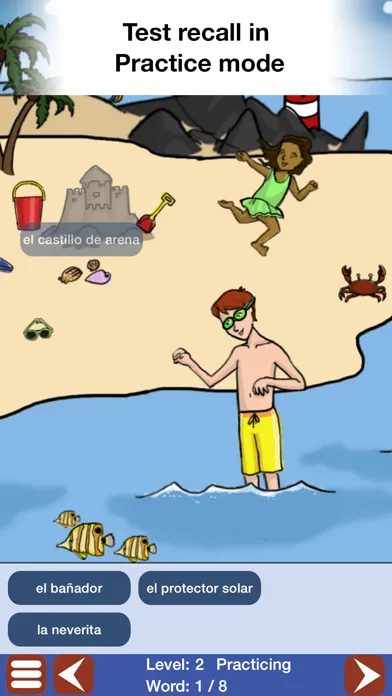 Tangkapan skrin Spanish for Kids: a Learning Story Adventure