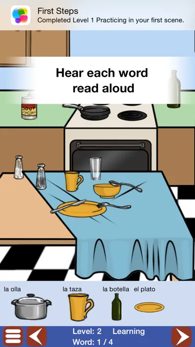 Tangkapan skrin Spanish for Kids: a Learning Story Adventure