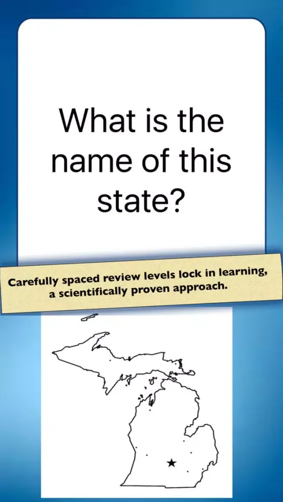 Zrzuty ekranu US State Shapes Geography Quiz