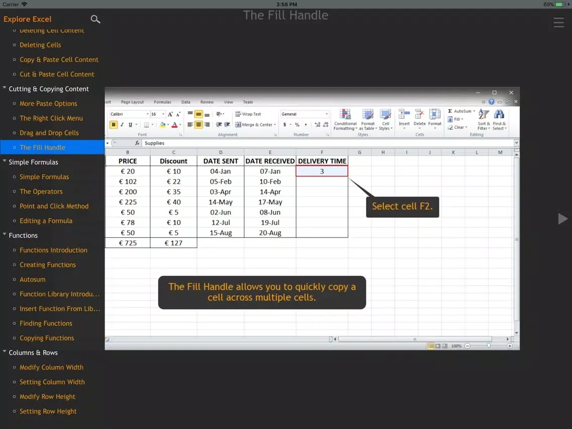 Explore Spreadsheets iPad  Screenshots