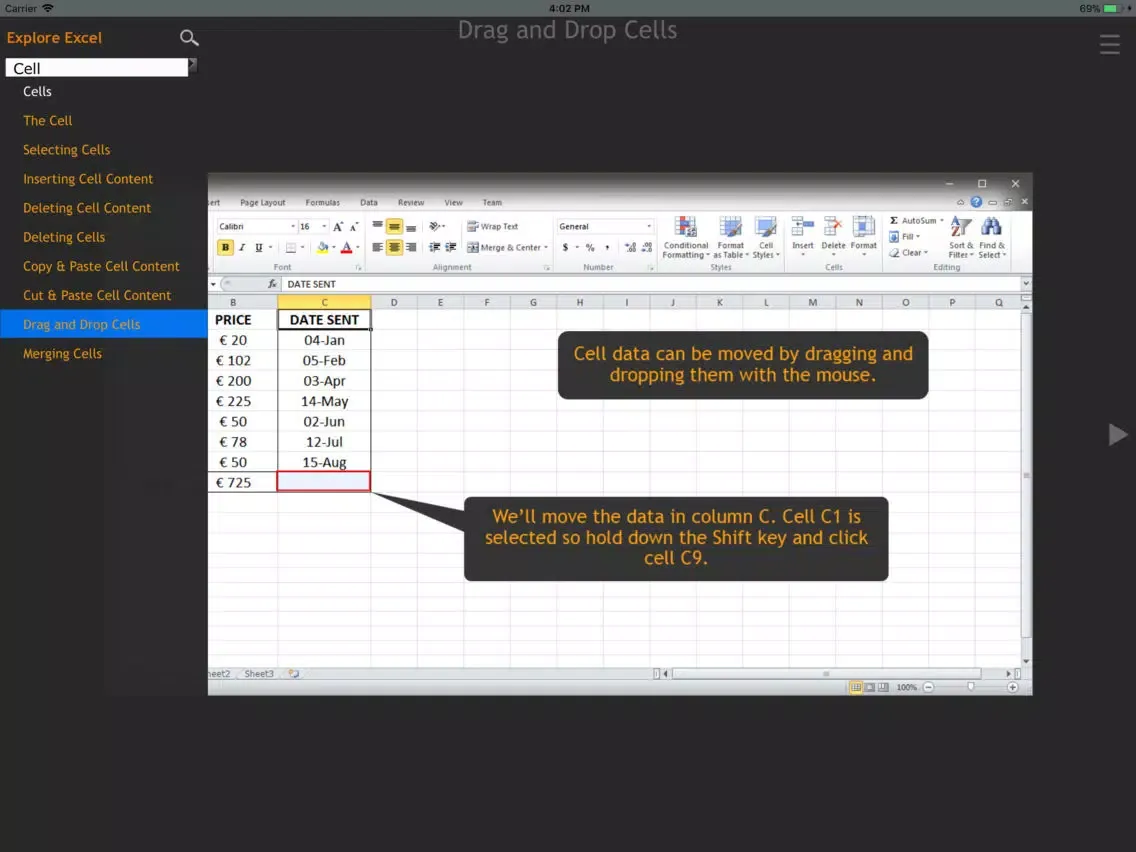 Explore Spreadsheets iPad  Screenshots