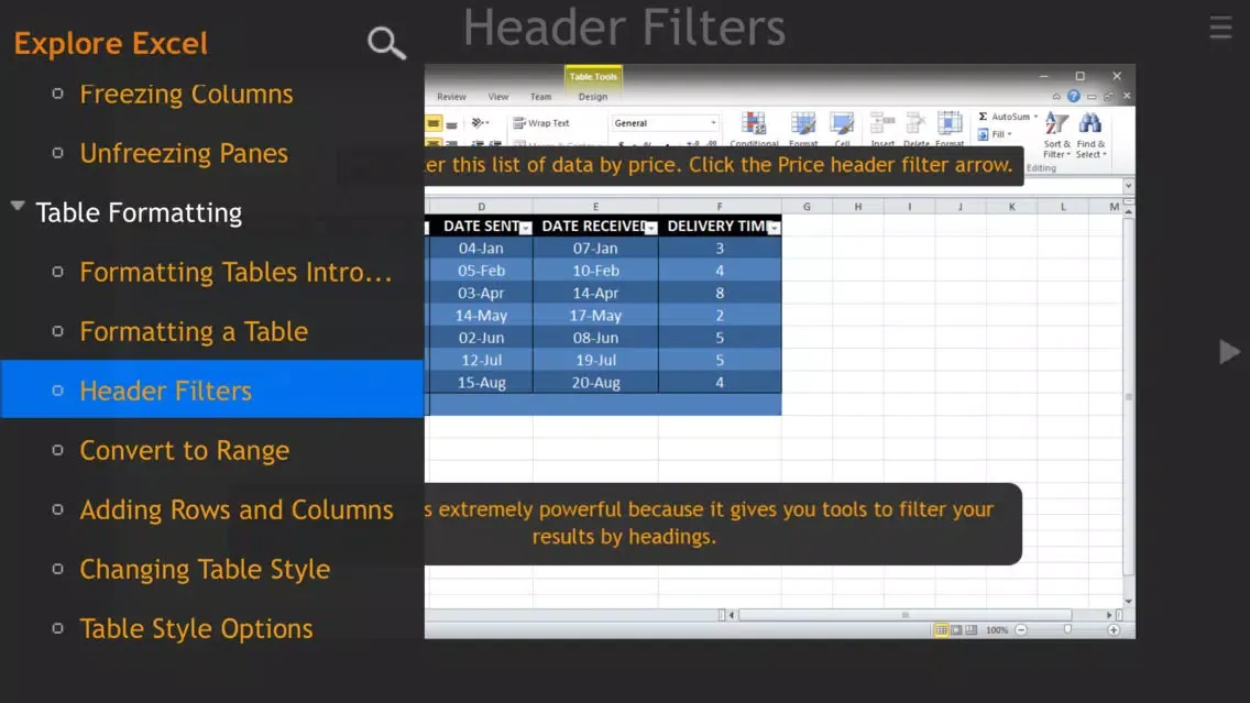 Explore Spreadsheets Screenshots