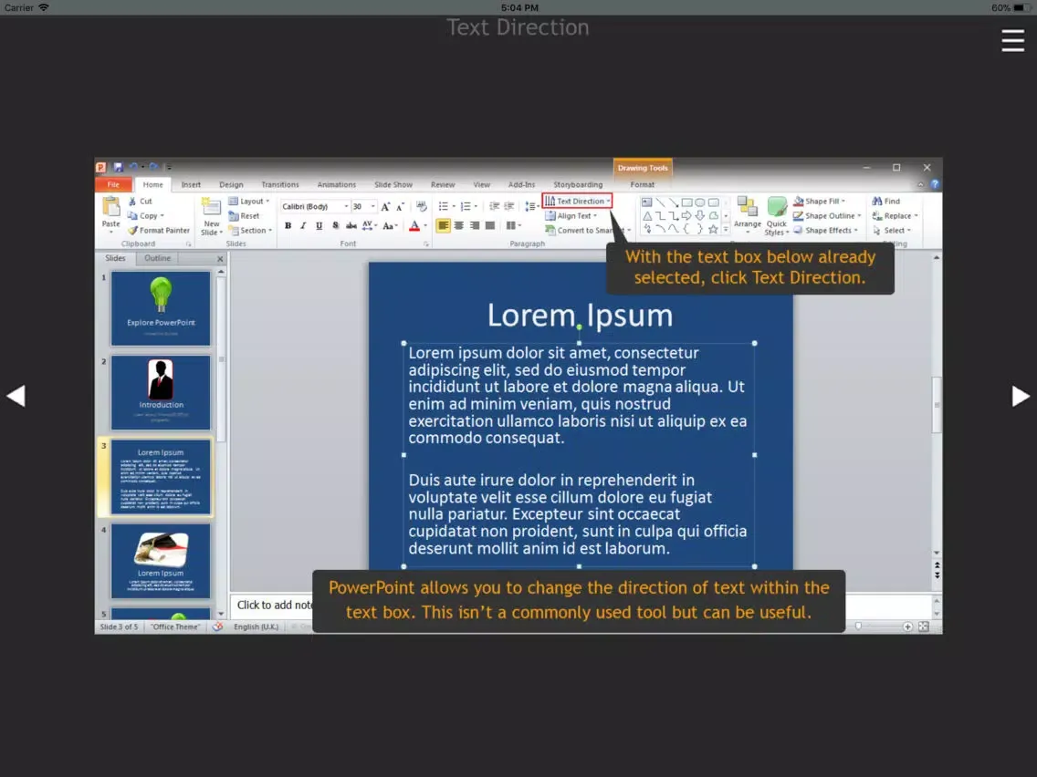 Zrzuty ekranu Explore PowerPoint iPad 