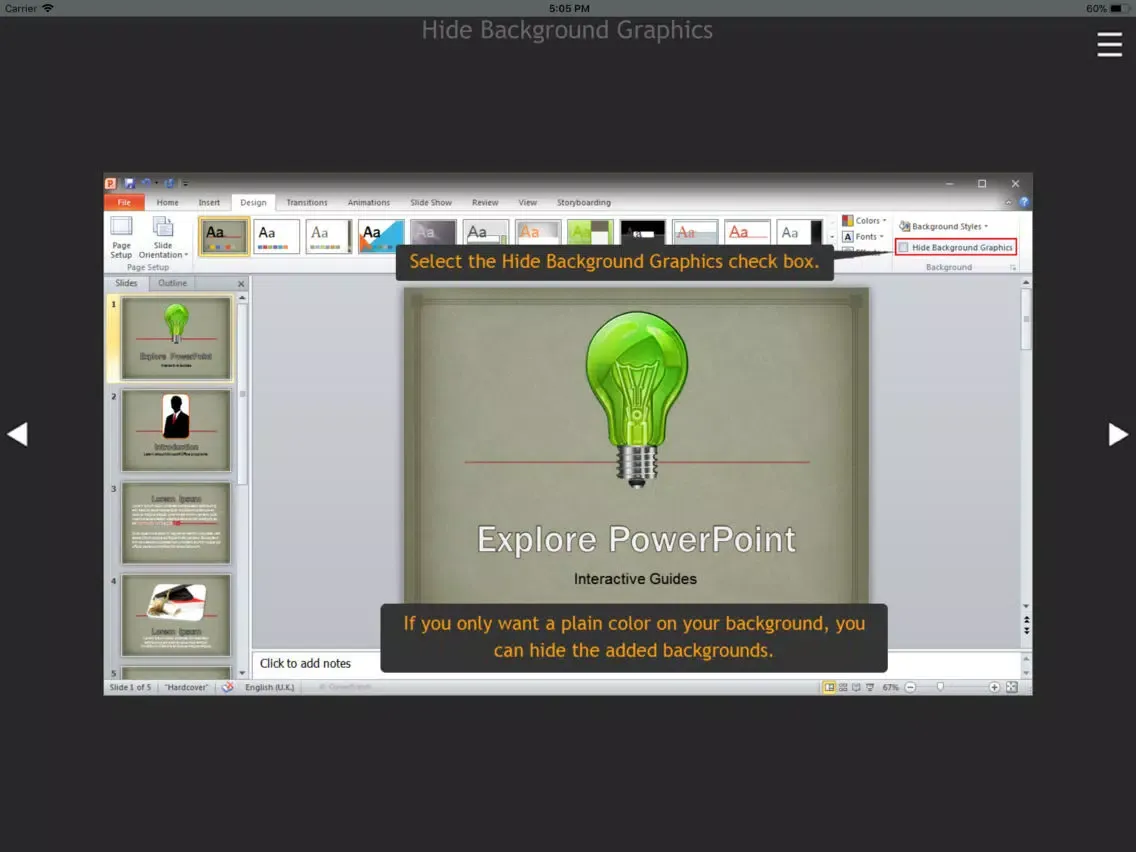 Zrzuty ekranu Explore PowerPoint iPad 
