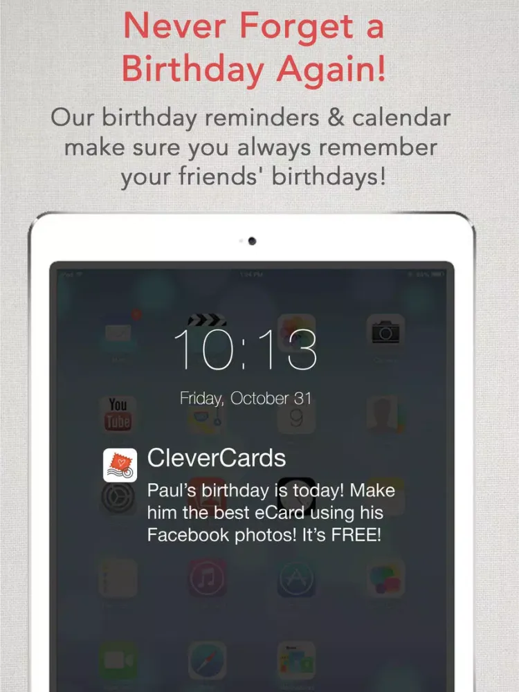 CleverCards: Greeting Cards & eCards for Facebook iPad 應用截圖