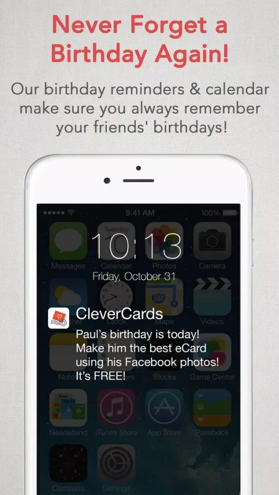 CleverCards: Greeting Cards & eCards for Facebook應用截圖